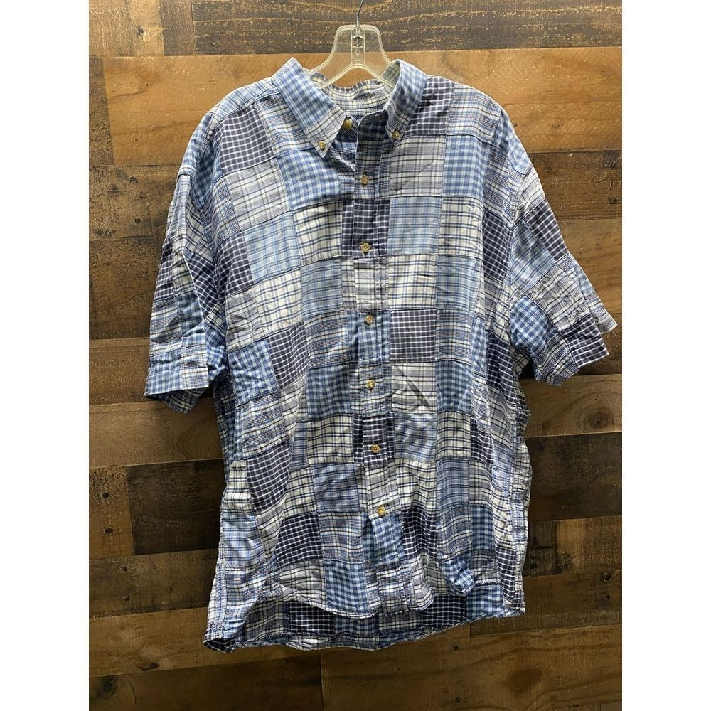 Eddie Bauer Men's Patchwork Button Up Size Large
